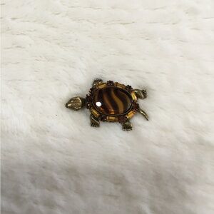 Turtle Brooch with Brown and Gold Accents original by Robert
